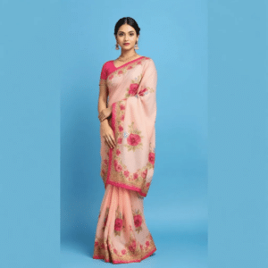 Floral Print Georgette Saree